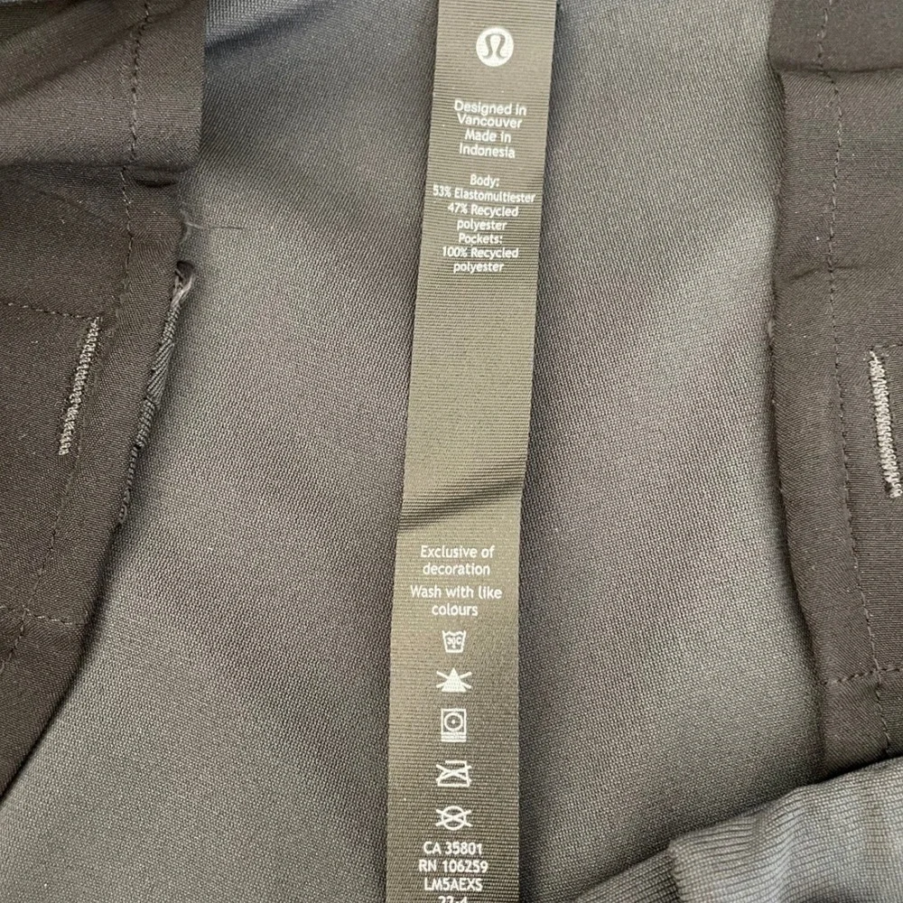 Lululemon Commission Golf Pant‎ Black Mens 38 Warpstreme Chino Trousers Casual